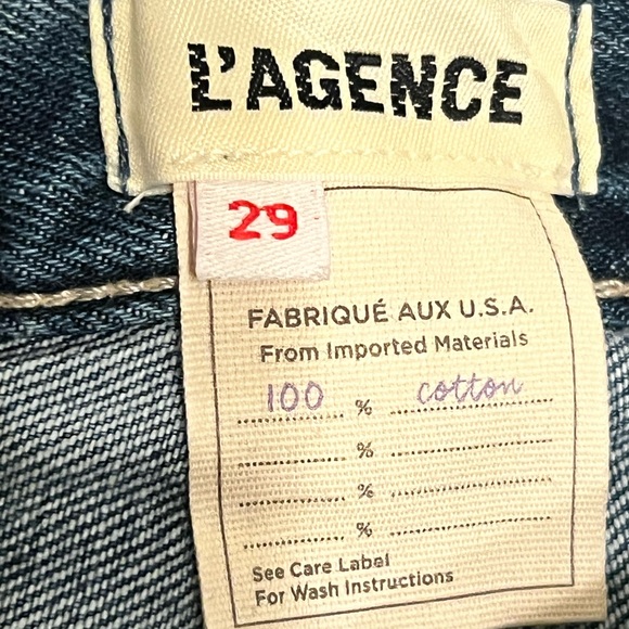 L'AGENCE Light Blue Straight Leg Jeans - Picture 4 of 12